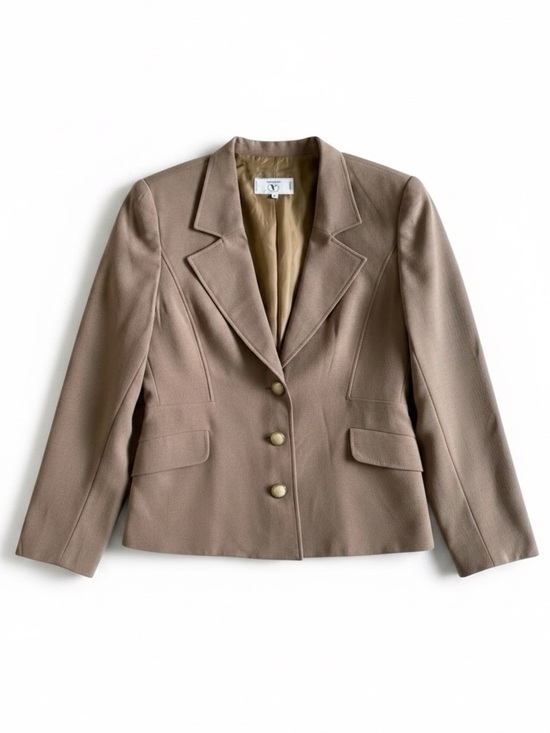 Valentino Jackets & Blazers - Valentino Rare Vintage Miss V Wool Blazer Office Jacket Work Tan Size 46 (US 12)